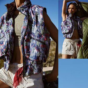 New Free People Movement Off The Grid Printed Vest Size M